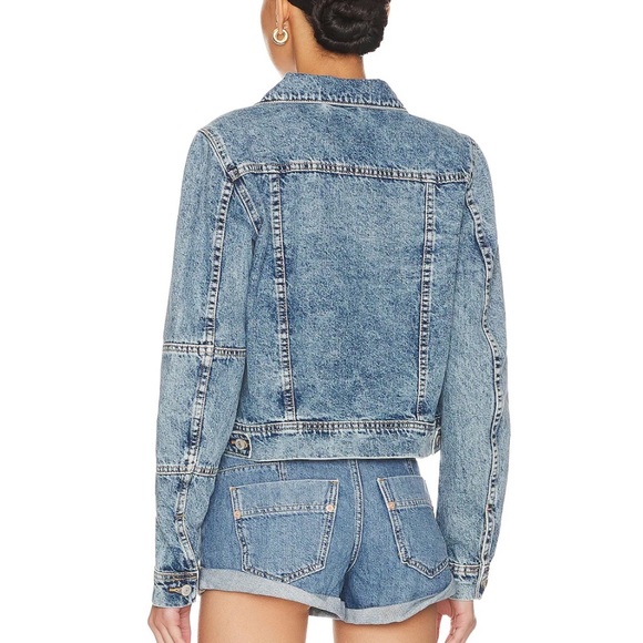 Free People We The Free Rumors Denim Jacket in Light Indigo - Picture 3 of 11